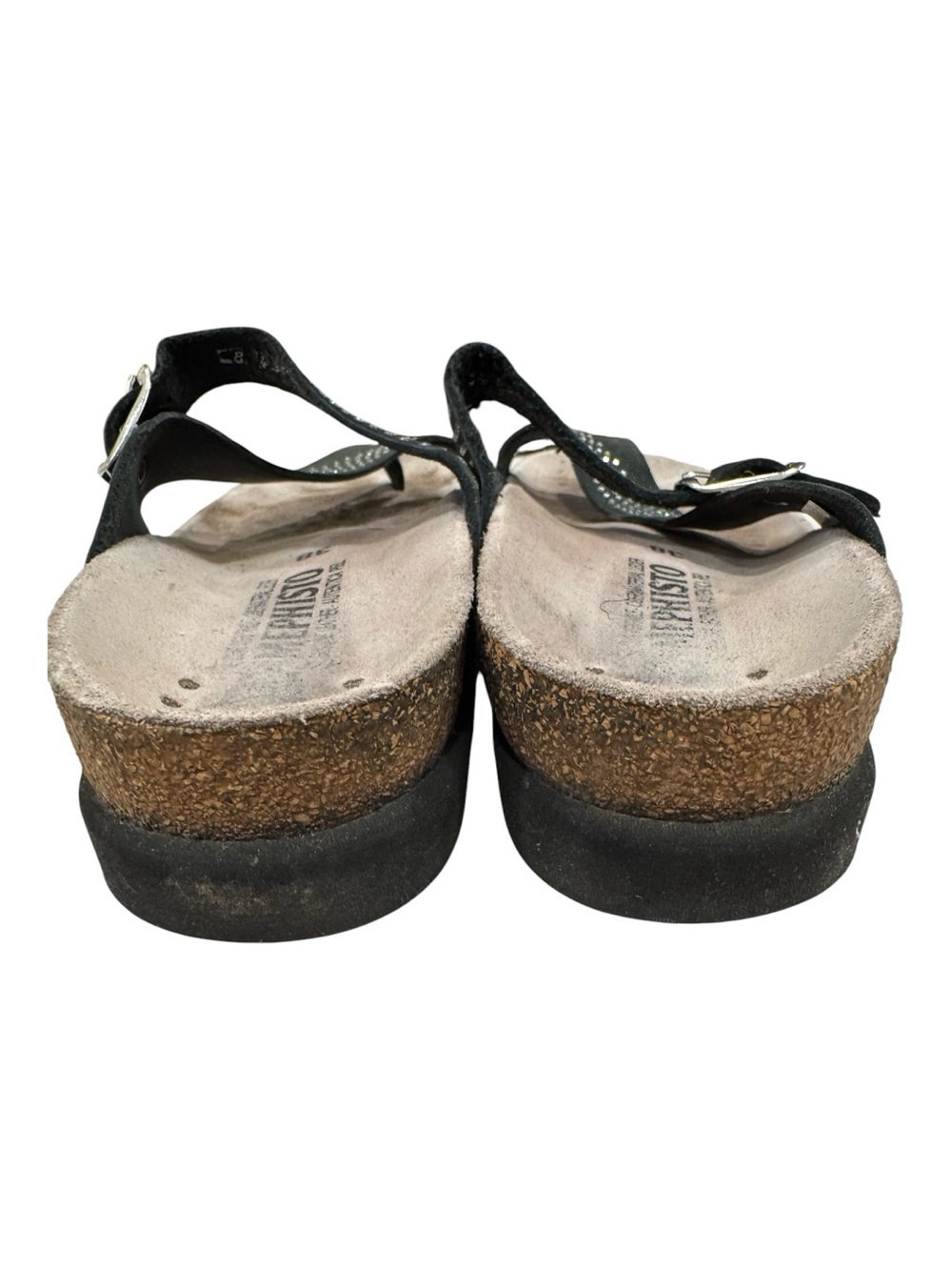 MEPHISTO “Helena Spark” black nubuck slide sandals, rhinestones on straps, 8 - Picture 5 of 16